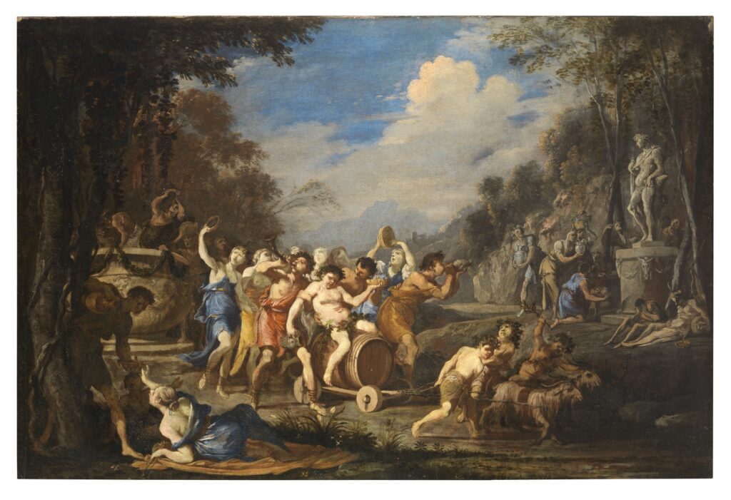 Dipinto con scena di baccanale