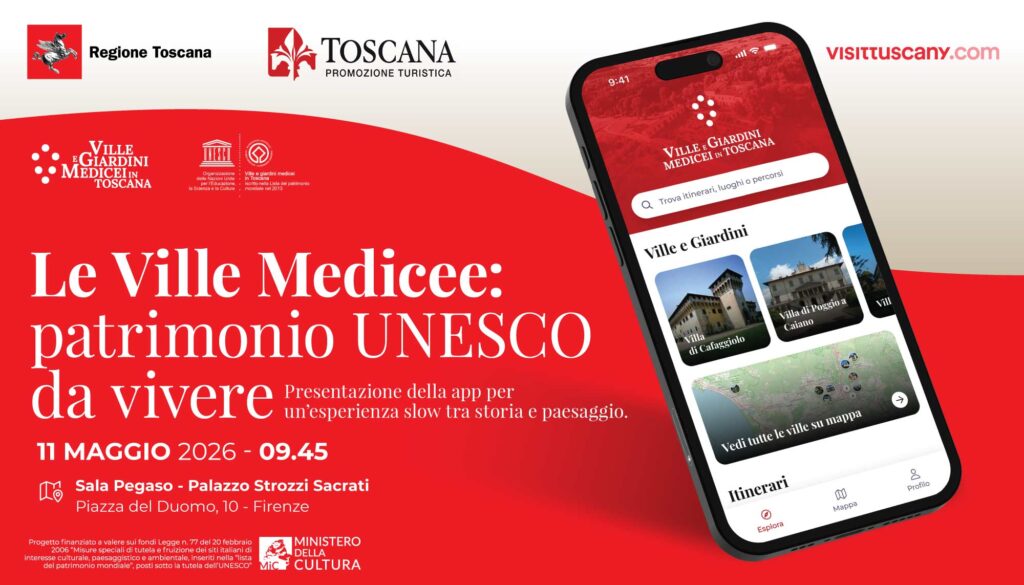 Immagine: Le Ville Medicee: patrimonio UNESCO da vivere. L'11 maggio a Firenze la presentazione dell’app per scoprire il patrimonio toscano all'insegna della mobilità sostenibile