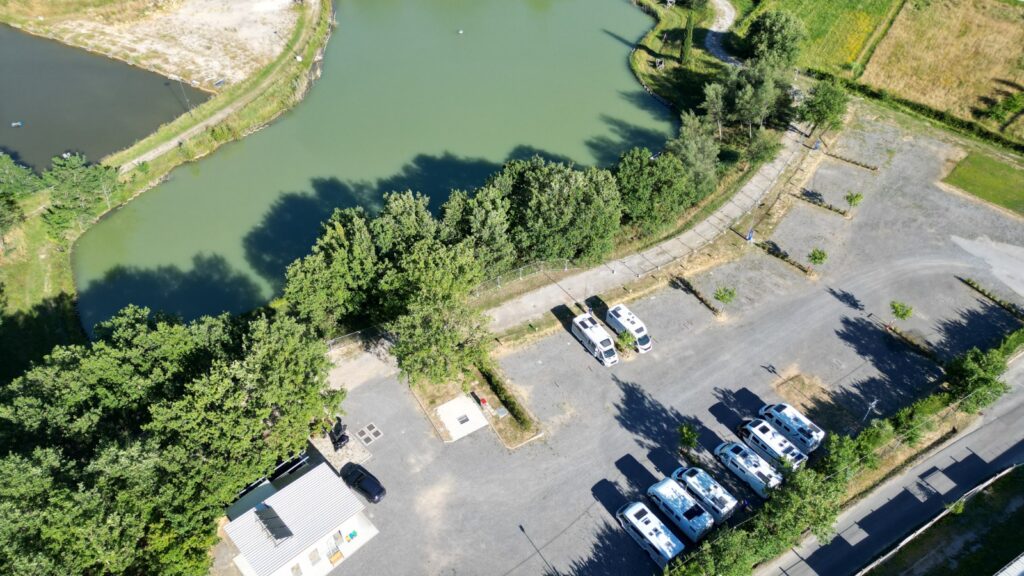 Area di sosta camper vista dall'alto