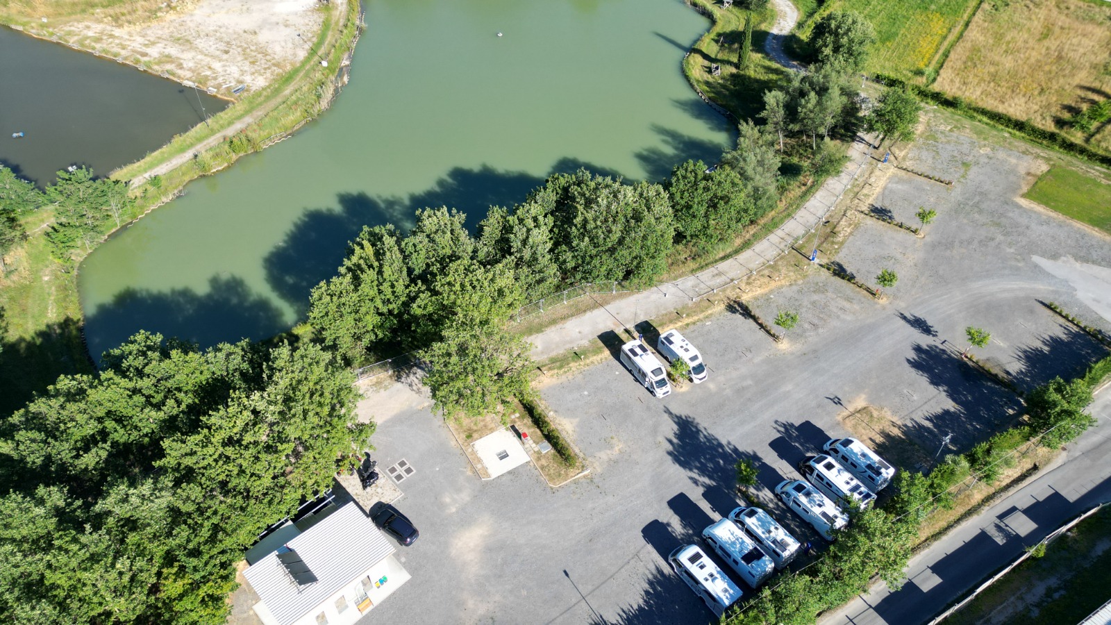 Area di sosta camper vista dall'alto